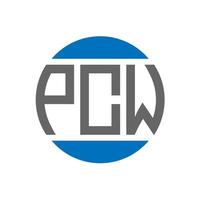 PCW letter logo design on white background. PCW creative initials circle logo concept. PCW letter design. vector