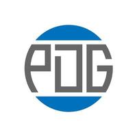 diseño de logotipo de letra pdg sobre fondo blanco. concepto de logotipo de círculo de iniciales creativas pdg. diseño de carta pdg. vector