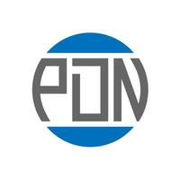 diseño de logotipo de letra pdn sobre fondo blanco. concepto de logotipo de círculo de iniciales creativas pdn. diseño de carta pdn. vector