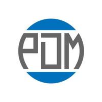 diseño de logotipo de letra pdm sobre fondo blanco. concepto de logotipo de círculo de iniciales creativas de pdm. diseño de carta pdm. vector