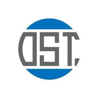 OST letter logo design on white background. OST creative initials circle logo concept. OST letter design. vector
