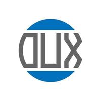 OUX letter logo design on white background. OUX creative initials circle logo concept. OUX letter design. vector