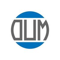 diseño de logotipo de letra oum sobre fondo blanco. concepto de logotipo de círculo de iniciales creativas de oum. diseño de letras oum. vector