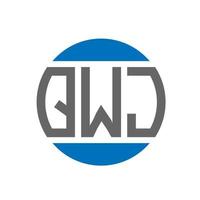 QWJ letter logo design on white background. QWJ creative initials circle logo concept. QWJ letter design. vector