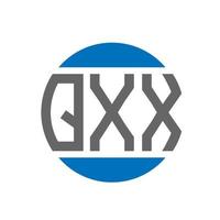 diseño de logotipo de letra qxx sobre fondo blanco. concepto de logotipo de círculo de iniciales creativas qxx. diseño de letras qxx. vector