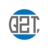 QZT letter logo design on white background. QZT creative initials circle logo concept. QZT letter design. vector