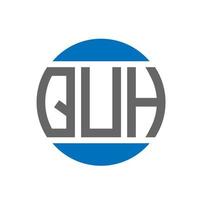 QUH letter logo design on white background. QUH creative initials circle logo concept. QUH letter design. vector