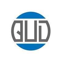 diseño de logotipo de letra qud sobre fondo blanco. concepto de logotipo de círculo de iniciales creativas qud. diseño de letra qud. vector