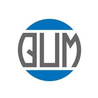QUM letter logo design on white background. QUM creative initials circle logo concept. QUM letter design. vector