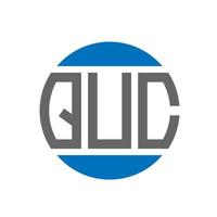 diseño de logotipo de letra quc sobre fondo blanco. concepto de logotipo de círculo de iniciales creativas quc. diseño de letras quc. vector