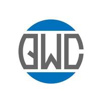 diseño de logotipo de letra qwc sobre fondo blanco. concepto de logotipo de círculo de iniciales creativas qwc. diseño de letras qwc. vector