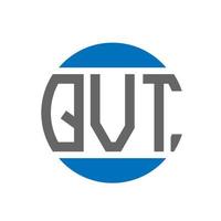 diseño de logotipo de letra qvt sobre fondo blanco. concepto de logotipo de círculo de iniciales creativas qvt. diseño de letra qvt. vector