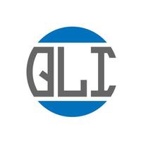 diseño de logotipo de letra qli sobre fondo blanco. concepto de logotipo de círculo de iniciales creativas qli. diseño de letras qli. vector