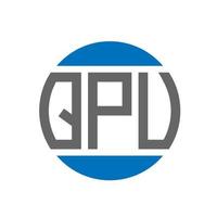 QPU letter logo design on white background. QPU creative initials circle logo concept. QPU letter design. vector