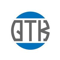 QTK letter logo design on white background. QTK creative initials circle logo concept. QTK letter design. vector