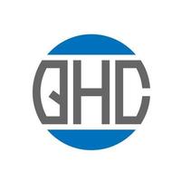 diseño de logotipo de letra qhc sobre fondo blanco. concepto de logotipo de círculo de iniciales creativas qhc. diseño de letras qhc. vector