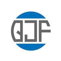 QJF letter logo design on white background. QJF creative initials circle logo concept. QJF letter design. vector