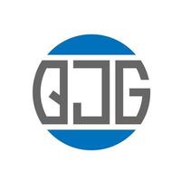 QJG letter logo design on white background. QJG creative initials circle logo concept. QJG letter design. vector