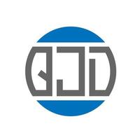 diseño de logotipo de letra qjd sobre fondo blanco. concepto de logotipo de círculo de iniciales creativas qjd. diseño de letras qjd. vector