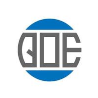 diseño de logotipo de letra qoe sobre fondo blanco. concepto de logotipo de círculo de iniciales creativas qoe. diseño de letras qoe. vector