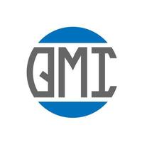 diseño de logotipo de letra qmi sobre fondo blanco. concepto de logotipo de círculo de iniciales creativas qmi. diseño de letras qmi. vector