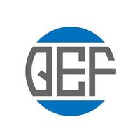 diseño de logotipo de letra qef sobre fondo blanco. concepto de logotipo de círculo de iniciales creativas qef. diseño de letra qef. vector