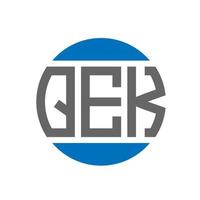 diseño de logotipo de letra qek sobre fondo blanco. concepto de logotipo de círculo de iniciales creativas qek. diseño de letras qek. vector