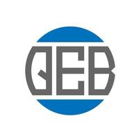 QEB letter logo design on white background. QEB creative initials circle logo concept. QEB letter design. vector