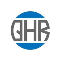 diseño de logotipo de letra qhr sobre fondo blanco. concepto de logotipo de círculo de iniciales creativas qhr. diseño de letra qhr. vector