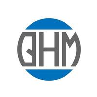 diseño de logotipo de letra qhm sobre fondo blanco. concepto de logotipo de círculo de iniciales creativas qhm. diseño de letra qhm. vector