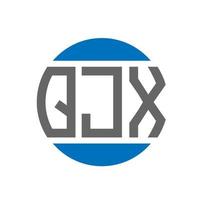 QJX letter logo design on white background. QJX creative initials circle logo concept. QJX letter design. vector