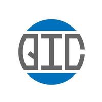QIC letter logo design on white background. QIC creative initials circle logo concept. QIC letter design. vector