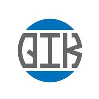 diseño de logotipo de letra qik sobre fondo blanco. concepto de logotipo de círculo de iniciales creativas qik. diseño de letras qik. vector