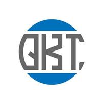 diseño de logotipo de letra qkt sobre fondo blanco. concepto de logotipo de círculo de iniciales creativas qkt. diseño de letras qkt. vector