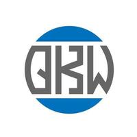 diseño de logotipo de letra qkw sobre fondo blanco. concepto de logotipo de círculo de iniciales creativas qkw. diseño de letra qkw. vector