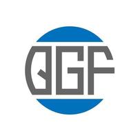 diseño de logotipo de letra qgf sobre fondo blanco. concepto de logotipo de círculo de iniciales creativas qgf. diseño de letras qgf. vector