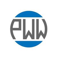 diseño de logotipo de letra pww sobre fondo blanco. concepto de logotipo de círculo de iniciales creativas de pww. diseño de letras pww. vector