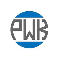 diseño de logotipo de letra pwk sobre fondo blanco. concepto de logotipo de círculo de iniciales creativas de pwk. diseño de letras pwk. vector