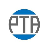 PTA letter logo design on white background. PTA creative initials circle logo concept. PTA letter design. vector