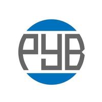 diseño de logotipo de letra pyb sobre fondo blanco. concepto de logotipo de círculo de iniciales creativas de pyb. diseño de letras pyb. vector