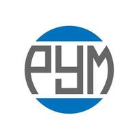 diseño de logotipo de letra pym sobre fondo blanco. concepto de logotipo de círculo de iniciales creativas de pym. diseño de letras pym. vector