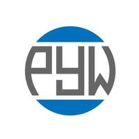 diseño de logotipo de letra pyw sobre fondo blanco. concepto de logotipo de círculo de iniciales creativas de pyw. diseño de letras pyw. vector