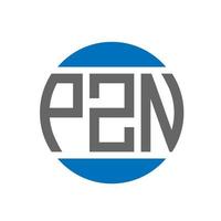 diseño de logotipo de letra pzn sobre fondo blanco. concepto de logotipo de círculo de iniciales creativas de pzn. diseño de letras pzn. vector
