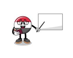 Mascot cartoon of yemen flag teacher vector