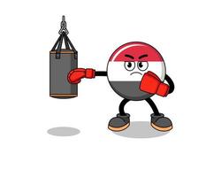 Illustration of yemen flag boxer vector