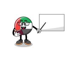 Mascot cartoon of UAE flag teacher vector