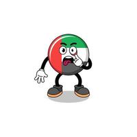 ilustración de personaje de la bandera de los emiratos árabes unidos con la lengua fuera vector