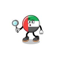 Mascot of UAE flag searching vector