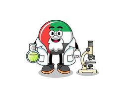 Mascot of UAE flag as a scientist vector