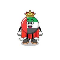 ilustración de la mascota del rey de la bandera de los emiratos árabes unidos vector